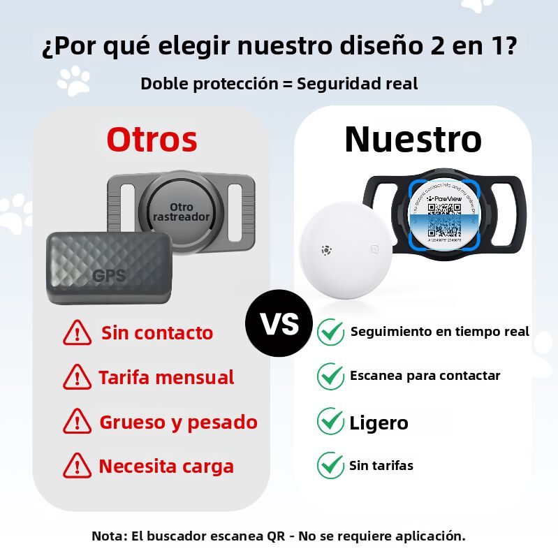 Pawview Localizador Inteligente para Mascotas, Rastreador Perros y Gatos Compatible con Apple Find My y Android Find Hub, Funda de Silicona Antidesgarros con C&oacute;digo QR, Sin Suscripci&oacute;n. Rosa, , large Imagen numero 5