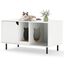 COSTWAY Caja de Arena para Gatos para 2 Gatos, 100 cm Baño Oculto para Gatos con Tablero de Rascado Desmontable, Patas Metálicas, Casa para Gatos de Dos Habitaciones, Mesa Lateral de Madera para Gatos, , large indicador imagen numero 1