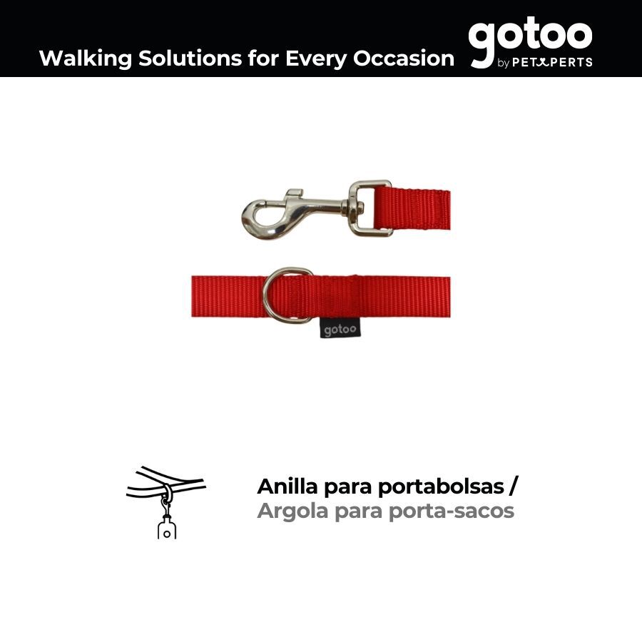 Gotoo Correa de nylon roja para perros, , large Imagen numero 3