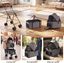 COSTWAY Carrito para Perros Plegable Doble 3 en 1, Cochecito para Perros con 2 Portadores Desmontables, Ruedas con Freno, Malla Transpirable, Portavasos, Carro para Mascotas hasta 15 kg, Gris, , large indicador imagen numero 3