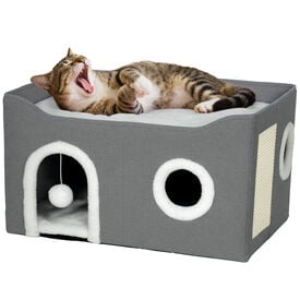 PawHut Casa para Gatos Gris