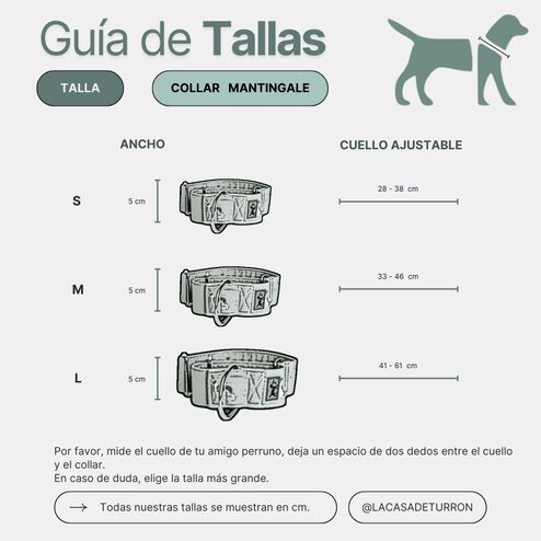 La Casa de Turrón Collar Martingale de Algodón 5cm ancho para Galgos y Lebreles - Antiescape y Ajuste Seguro thumbnail
