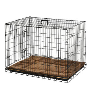 PawHut Perrera de Exterior con Toldo para Mascotas con Malla de Metal y  Puerta con Cerradura 141x141x153 cm Negro