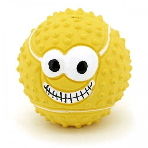Pelota "risitas" l&aacute;tex para perros color Amarillo, , large Imagen numero 1
