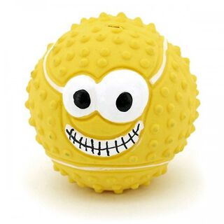 Pelota "risitas" látex para perros color Amarillo