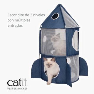 Catit Vesper Rocket de color azul para gatos
