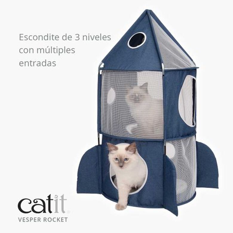 Catit Vesper Rocket de color azul para gatos thumbnail
