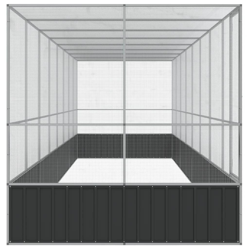 vidaXL Pajarera acero plateado para pájaros thumbnail