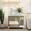 PawHut Mueble Arenero Blanco y Roble, , large indicador imagen numero 5