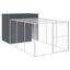 vidaXL Caseta perros con corral acero galvanizado gris 214x1069x181 cm, , large indicador imagen numero 23