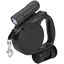 Correa extensible para mascotas color negro con dispensador de bolsas, , large indicador imagen numero 1