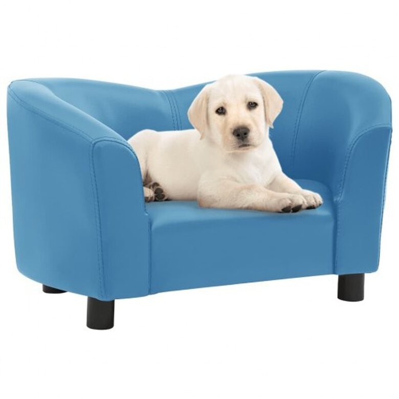 Vidaxl sofá de cuero turquesa para perros, , large image number null
