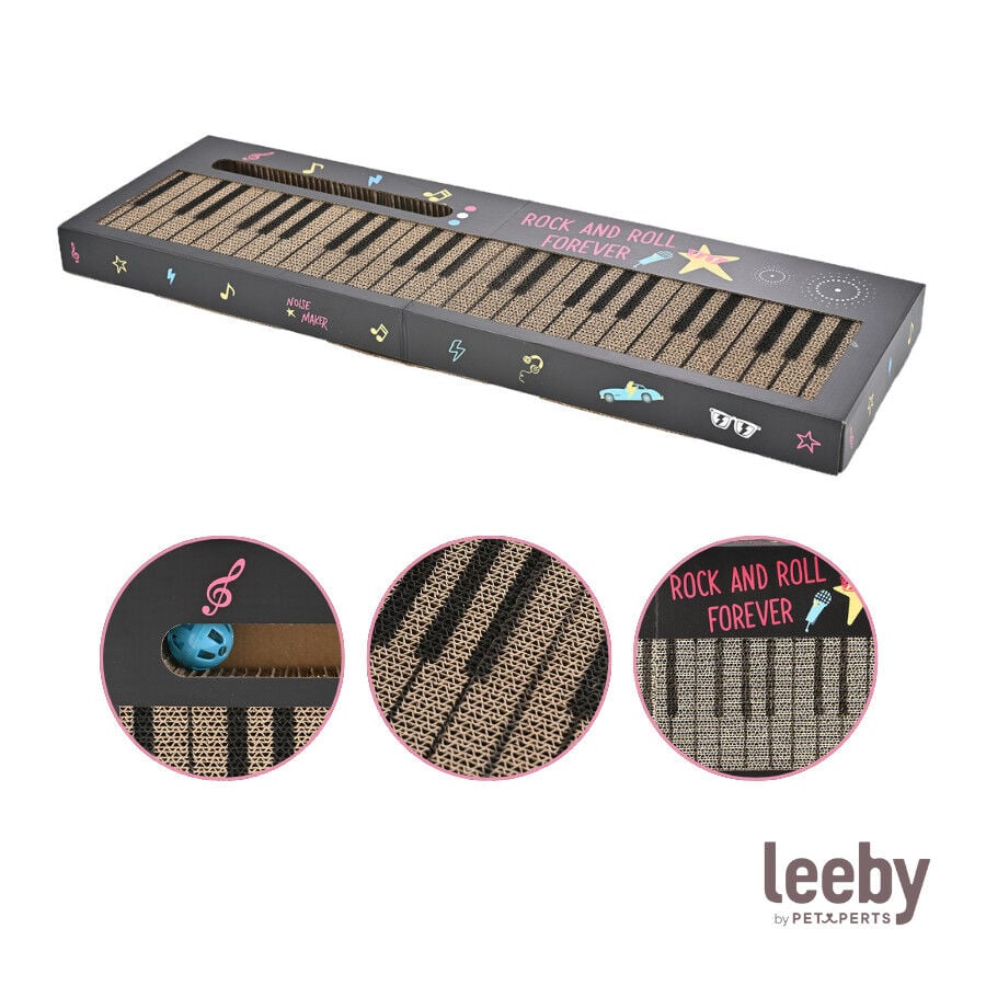 Leeby Kitty teclado rascador de cartón con bola para gatos thumbnail