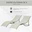 Outsunny 2 Tumbonas Plegables en Forma de S Ergonómica con Marco de Aluminio Texteline para Piscina Patio Jardín Terraza 165x61x63 cm Beige, , large indicador imagen numero 5