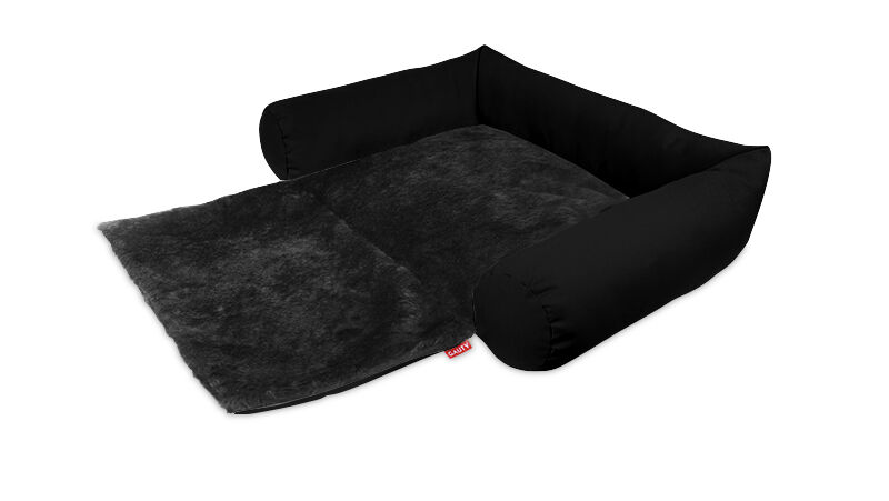 Gauty Cama Redonda para Perros y Gatos  Tela Impermeable y pelo - Negro, , large Imagen numero 1