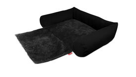 Gauty Cama Redonda Tela Impermeable y pelo Negro para Perros y Gatos 