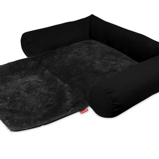 Gauty Cama Redonda Tela Impermeable y pelo Negro para Perros y Gatos 