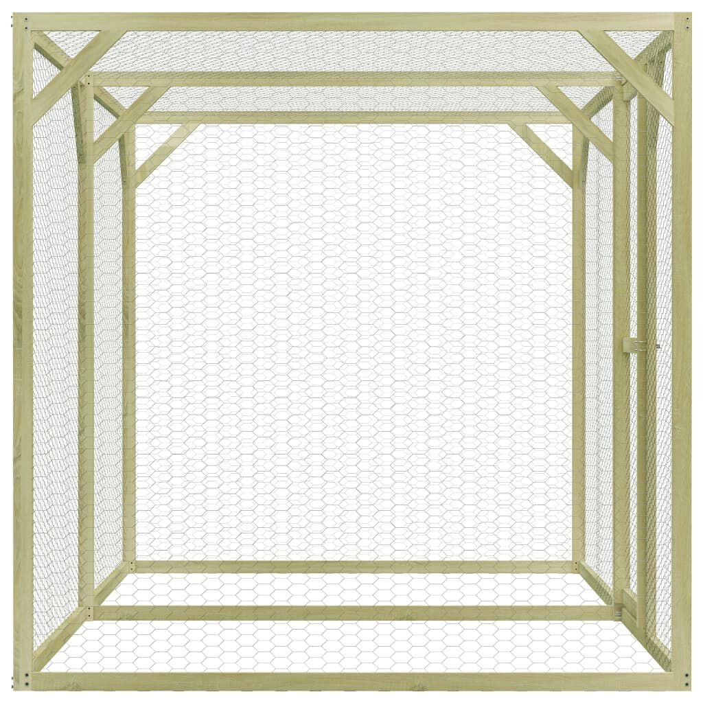 vidaXL Jaula gallinero madera impregnada pino y acero 1,5x1,5x1,5 m, , large Imagen numero 8