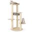 COSTWAY Rascador para Gatos de 150cm, Arbol Rascador para Gatos de 6 Niveles, con Percha Acolchada, Hamaca Colgante, 3 Rascadores para Gatos de Sisal, 4 Plataformas, Gris+Natural, 66x66x150cm, , large indicador imagen numero 1