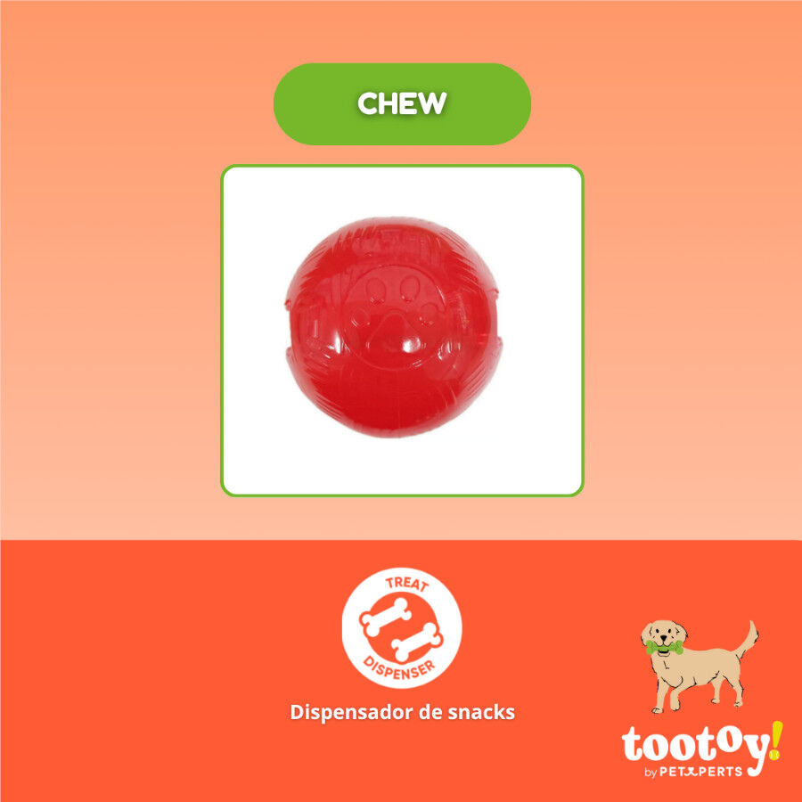 Tootoy! Pelota Toughie Rubber de Goma Roja para perros, , large Imagen numero 5