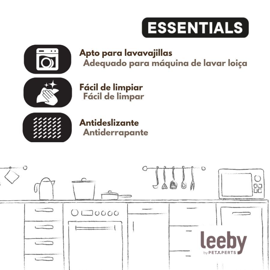 Leeby Comedero Doble de Acero Inoxidable Color Verde para gatos, , large Imagen numero 5