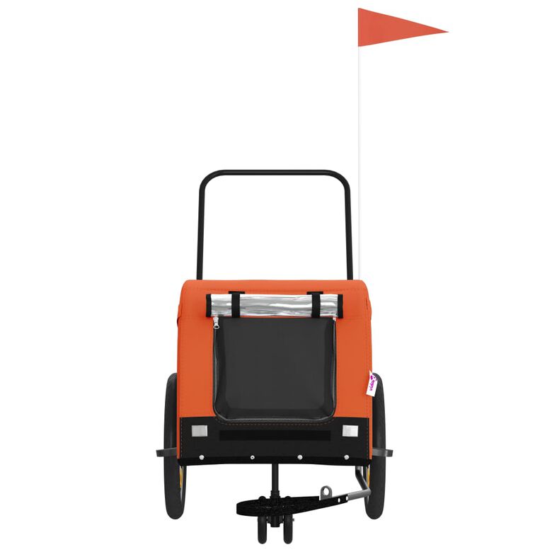 VidaXL Remolque bicicleta naranja para perros y gatos thumbnail