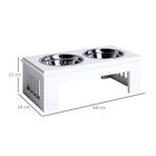 Pawhut comedero elevado doble blanco para perros, , large image number null