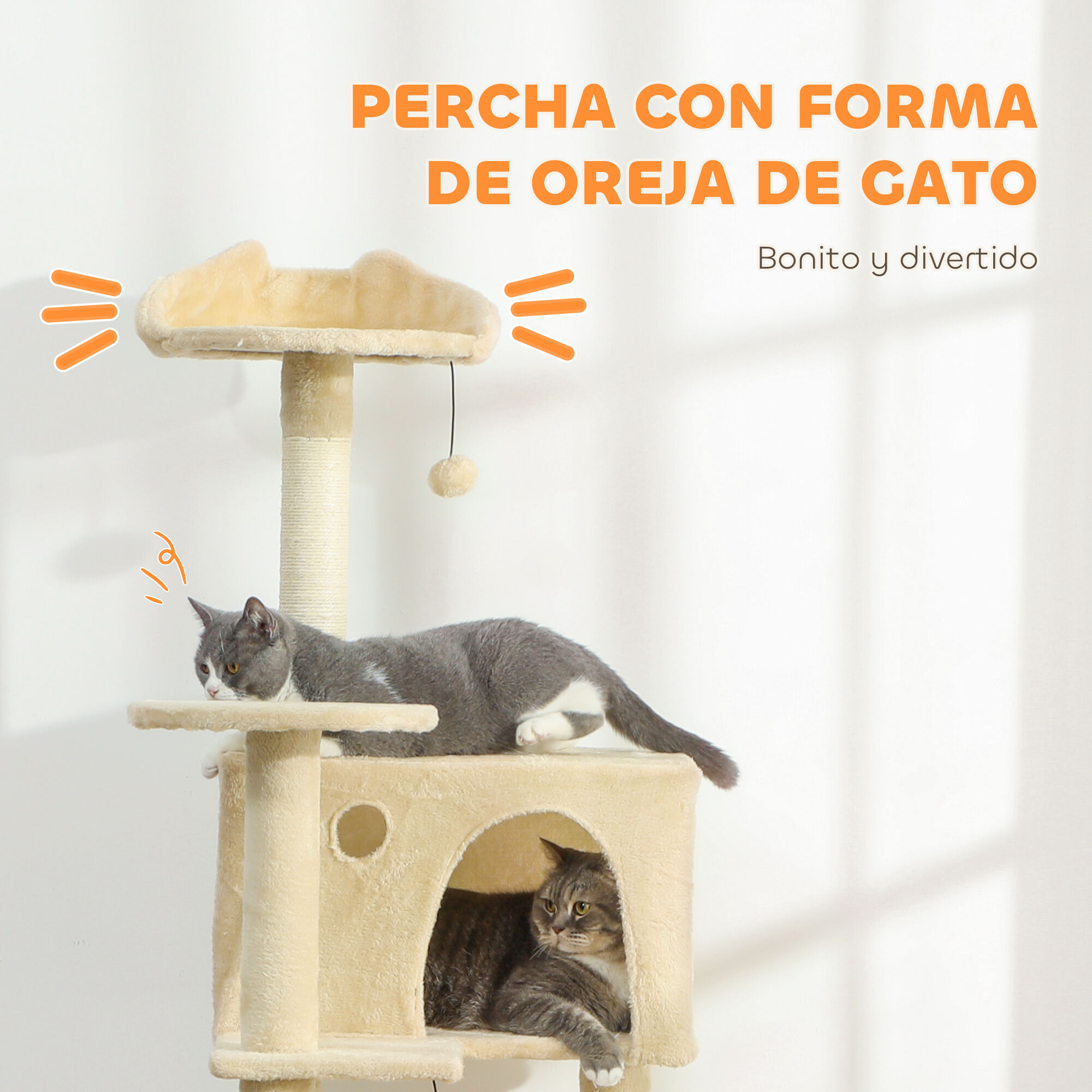 PawHut Árbol para Gatos Beige thumbnail