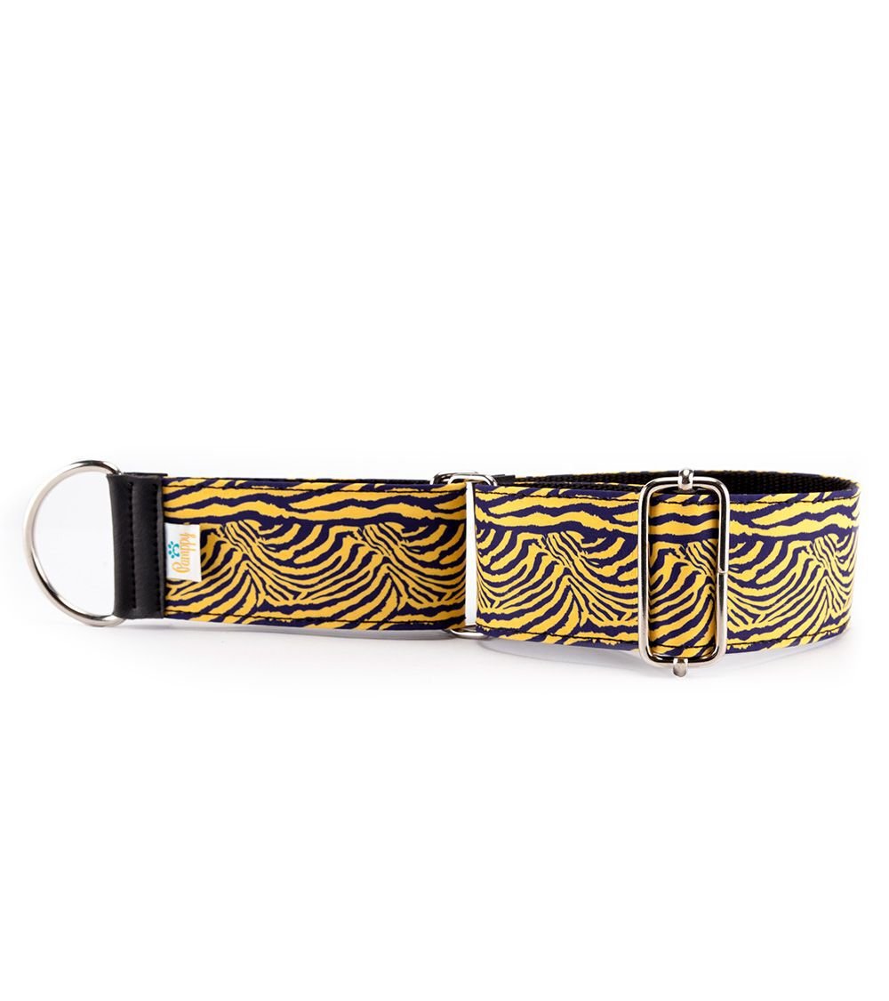 Pamppy galgo speedy collar regulable con estampado de cebra amarillo para perros, , large Imagen numero 3