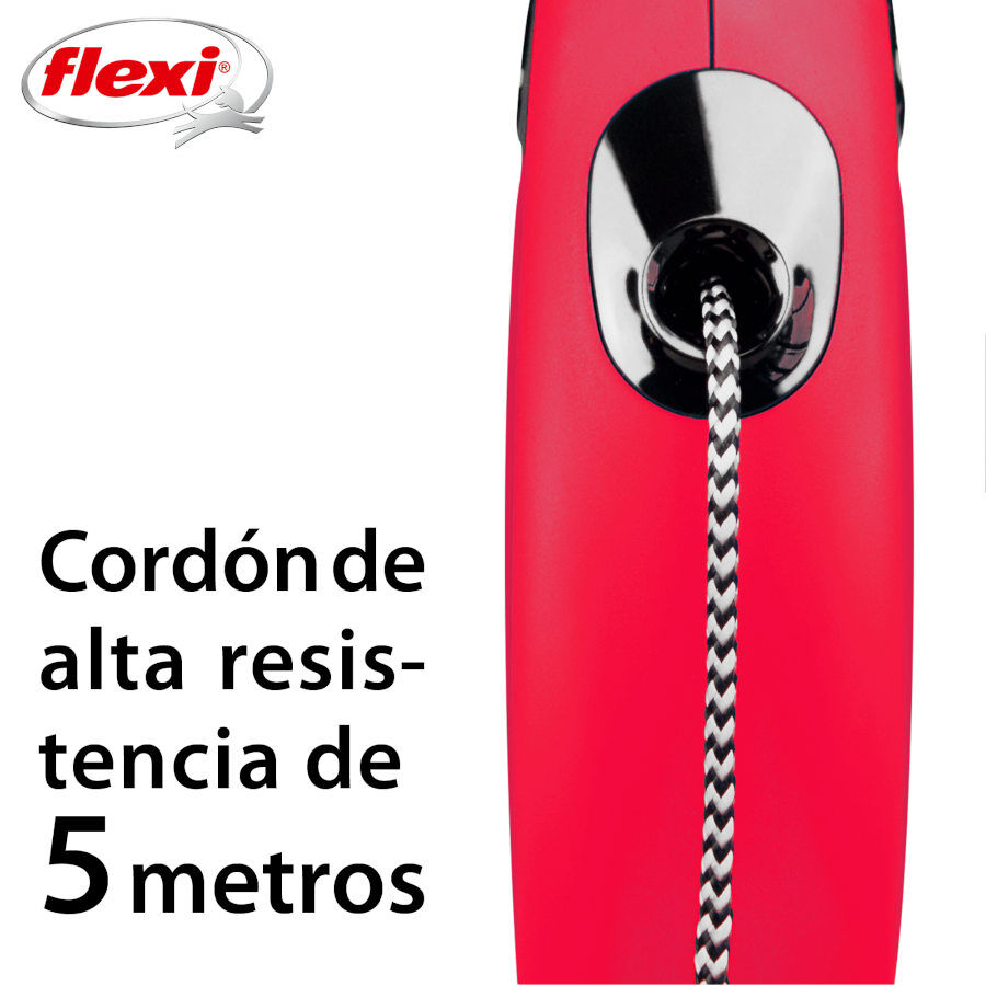 Flexi New Classic Correa de Cordón Extensible Roja para perros thumbnail