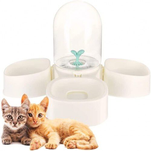 Edipets tolva bebedero doble desmontable blanco para gatos
