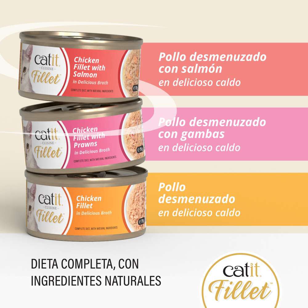 Catit Cuisine Fillet Pollo Pack Variado, 12x75g, , large Imagen numero 3