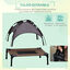 PawHut Cama Elevada para Mascotas Portátil con Toldo Extraíble Tela Transpirable al Aire Libre para Interior y Exterior 76x61x73 cm Café, , large indicador imagen numero 5