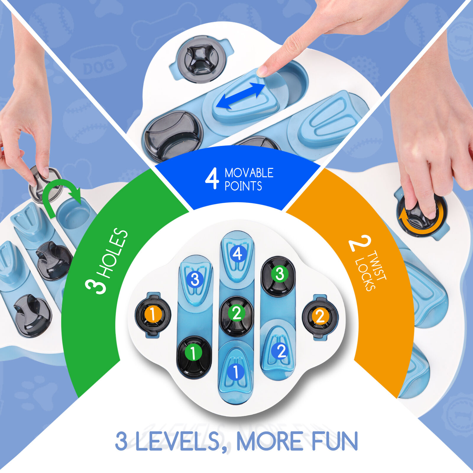 Nobleza Juguetes Inteligencia para Perros,  Juguetes Interactivos para Perros, Dispensador Interactivo de Recompensas Rompecabezas para Perros, con Antideslizante para Perros Mejora de IQ, , large Imagen numero 4