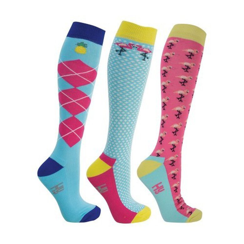 Pack de 3 calcetines para equitación Flamingo color Multicolor, , large image number null