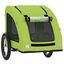 vidaXL Remolque de bicicleta para perros hierro y tela Oxford verde, , large indicador imagen numero 4
