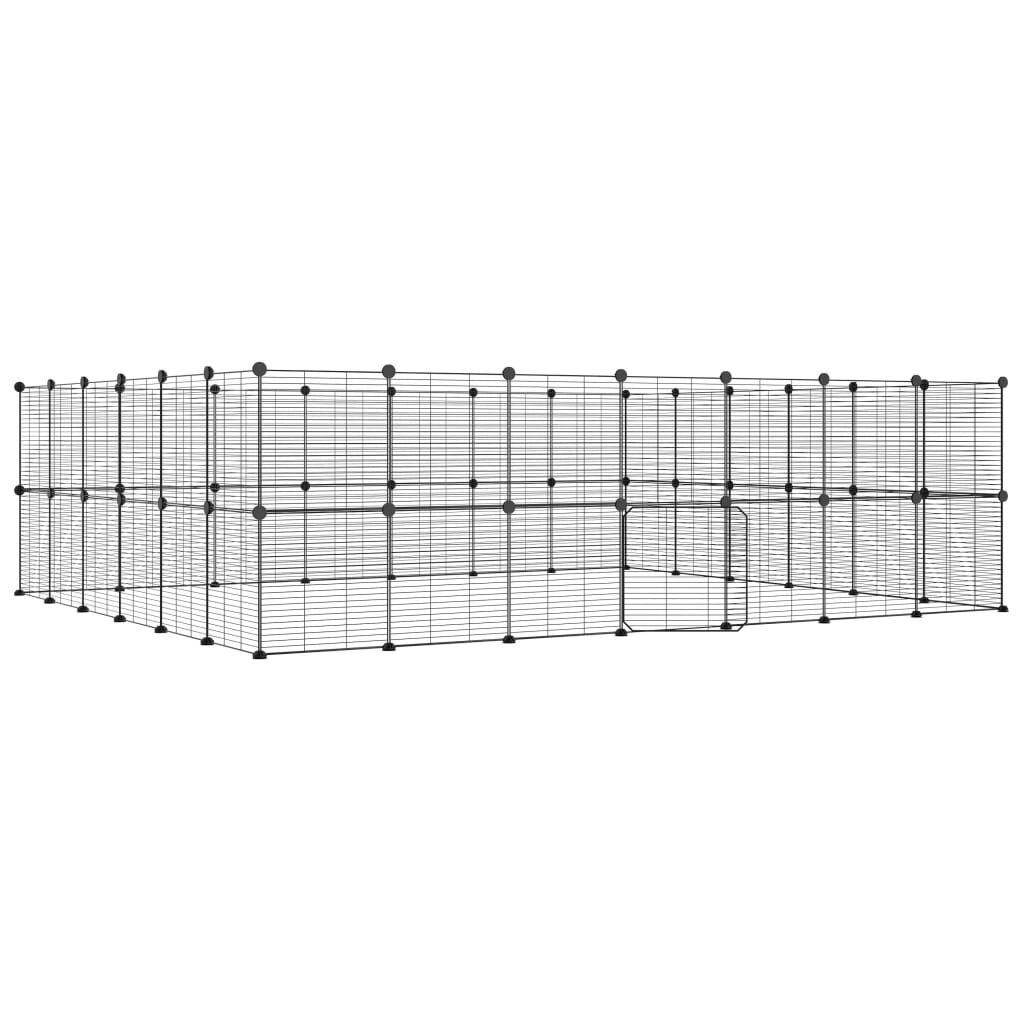 VidaXL Jaula de gran tamaño de metal negra para perros thumbnail