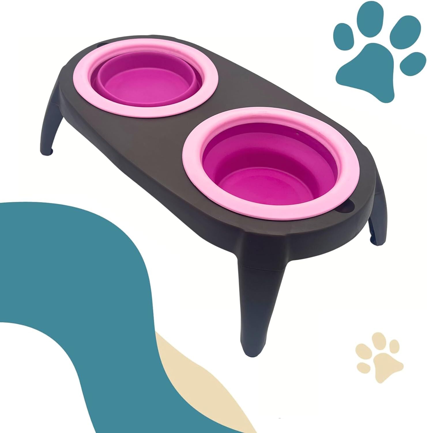 EL &Aacute;TICO PETS Comedero Perro Elevado con Bebedero Antisalpicaduras Perro. Comedero Perro Antivoracidad Desmontable, , large Imagen numero 5