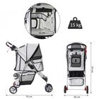 Cochecito plegable PawHut para mascotas color Gris, , large image number null