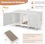 COSTWAY Cajas de Arena para Dos Gatos, Casa de Baño Oculto para Mascota con 2 Puertas, Arenero Cubierto con Entrada Sinuosa y Tablero Rascador, Mesa Auxiliar para Gatos 120 x 52 x 65 cm (Gris), , large indicador imagen numero 5