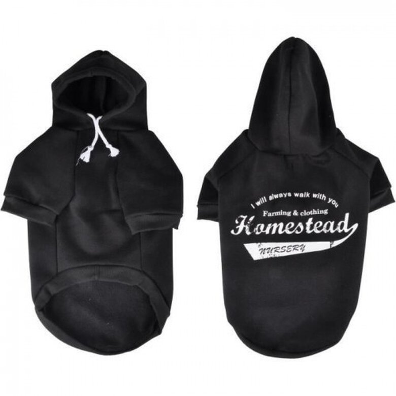 Sudadera Kevin con capucha para perros color Negro, , large image number null