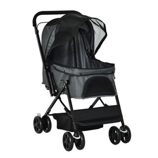 PawHut carrito plegable negro para mascotas