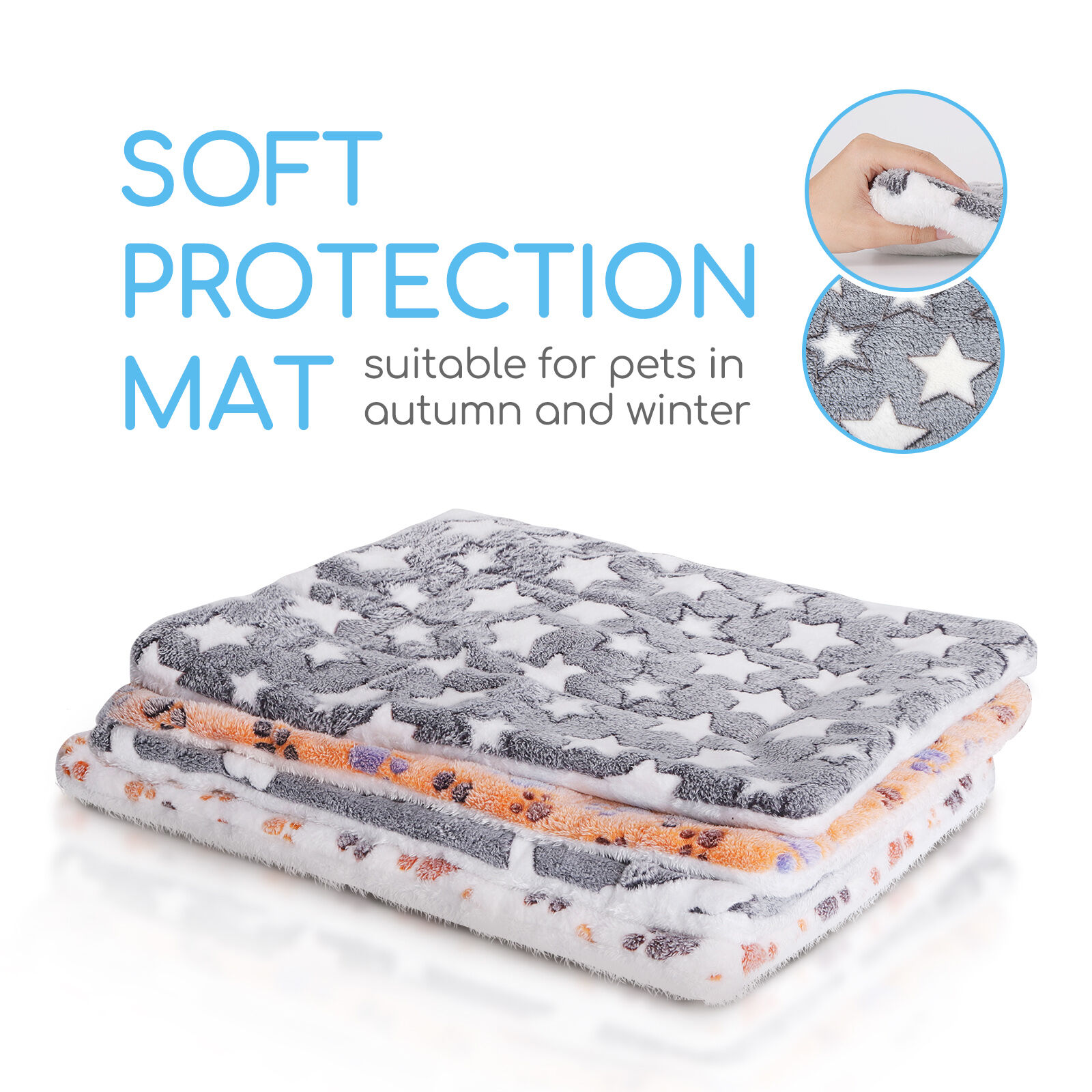 Nobleza Colchonetas para perros de franela, colchoneta de cama para mascotas reversible (c&aacute;lido y fr&iacute;o), colchoneta para dormir para mascotas adecuada para perros grandes y peque&ntilde;os,, , large Imagen numero 5