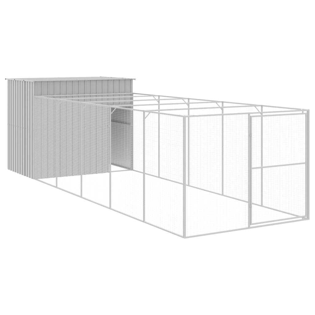 vidaXL Caseta perros corral acero galvanizado gris claro 214x865x181cm, , large Imagen numero 22