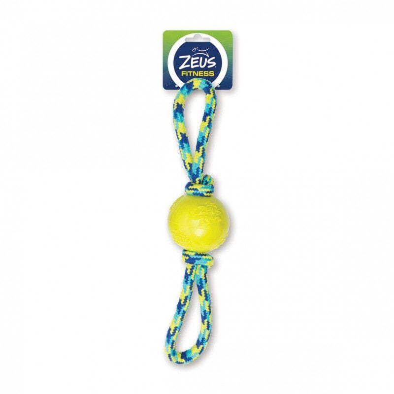 Juguete doble cord&oacute;n y TPR con pelota para perros Zeus Fitness Tug, 40 cm, , large Imagen numero 3