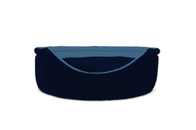 Gauty Cama Redonda Tela de sarga azul y azul claro para Perros y Gatos