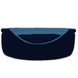 Gauty Cama Redonda Tela de sarga azul y azul claro para Perros y Gatos
