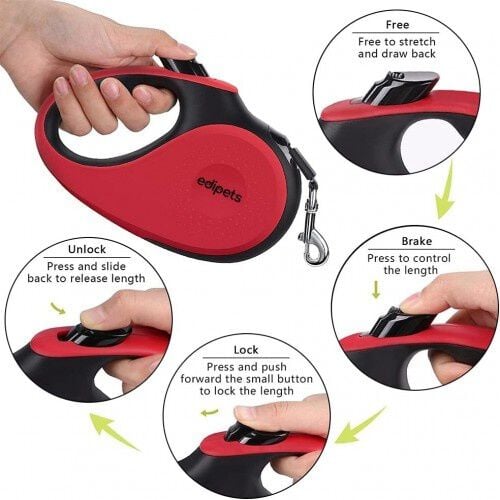 Edipets correa extensible roja 25 kg para perros, , large Imagen numero 2