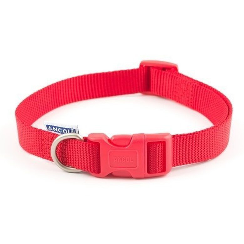 Collar ajustable de nylon para perros color Rojo, , large image number null