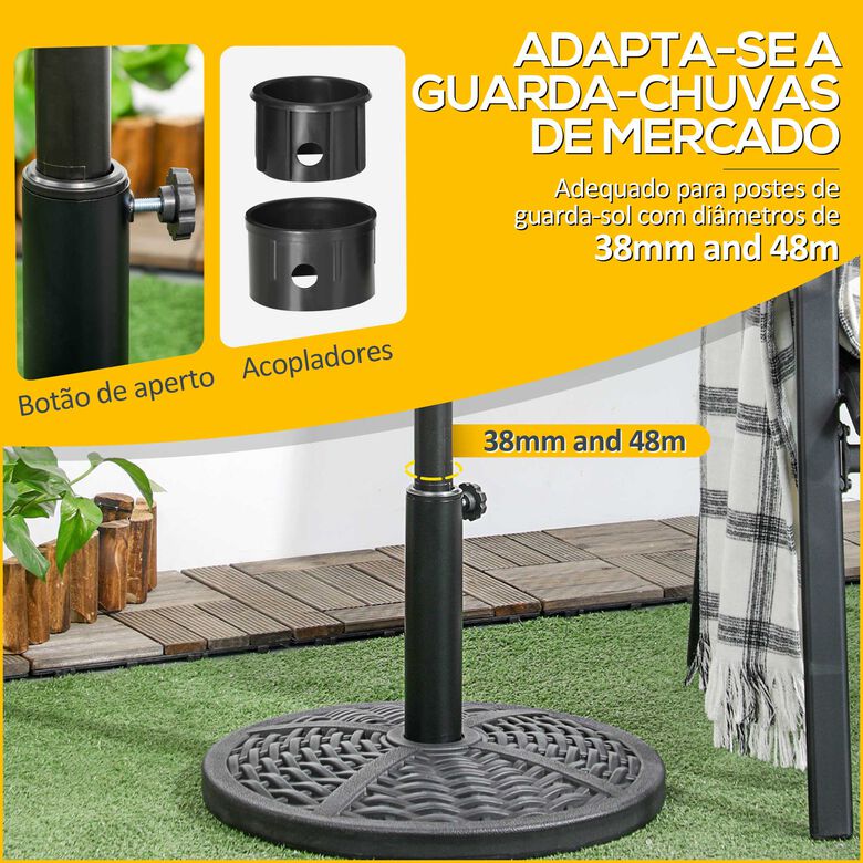 Outsunny Base de Sombrilla Negra Redonda con relleno de cemento thumbnail
